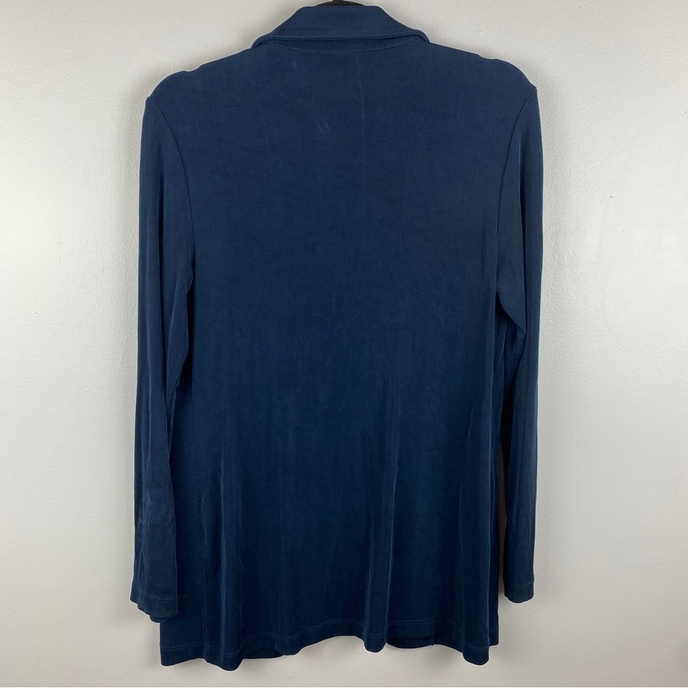 ✨3/$21✨ Chico’s Travelers Open Front Travel Jacket Cardigan Blue Size 0 (Small) - Picture 10 of 11